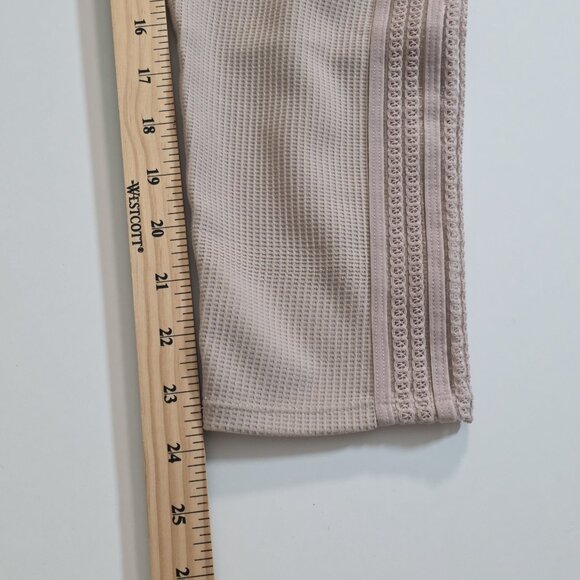 FP Movement by Free People Leggings Womens L Beige Lace Waffle Knit Yoga Pilates - Picture 8 of 16
